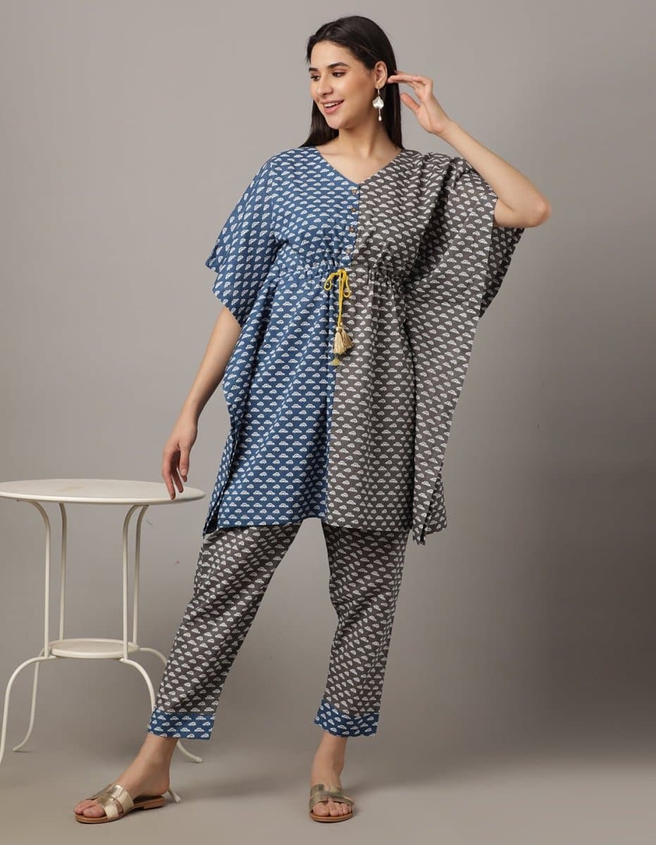 Auto-Ly Delighted Womens Kaftan Co-Ord Set - WES-AQPRT-S