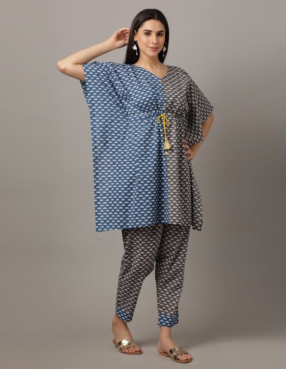 Auto-Ly Delighted Womens Kaftan Co-Ord Set - WES-AQPRT-S