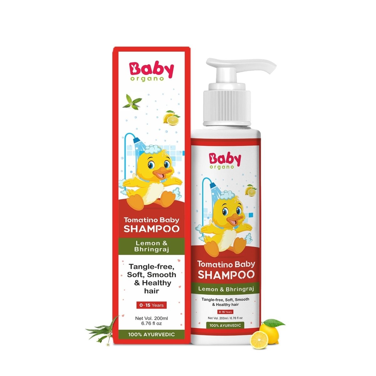Baby Organo Tomatino Ayurvedic Baby Shampoo 200ml | Tear-Free Formula - BOSHAMPOO