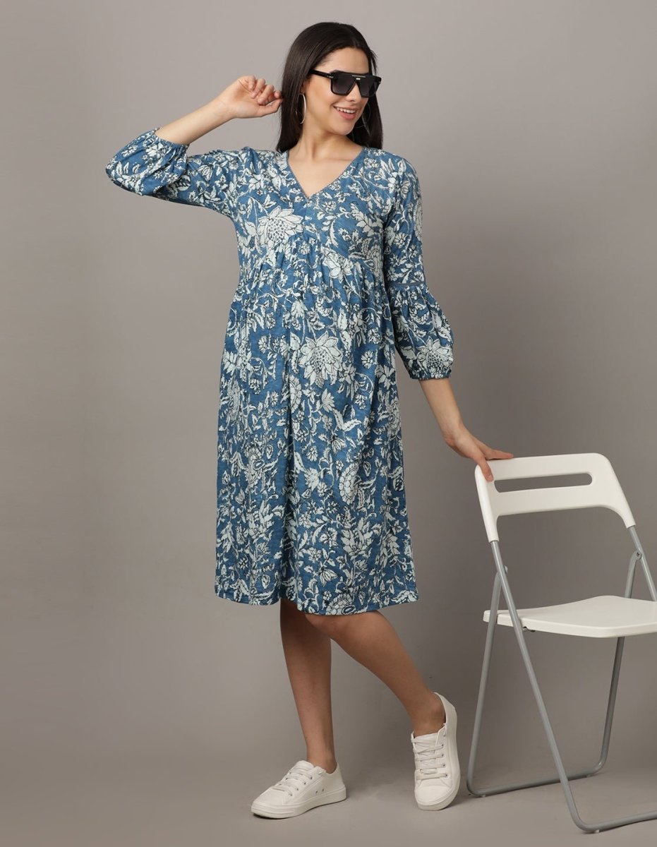 Buttercup Floral Maternity and Nursing Dress - DRS-BTRCP-S