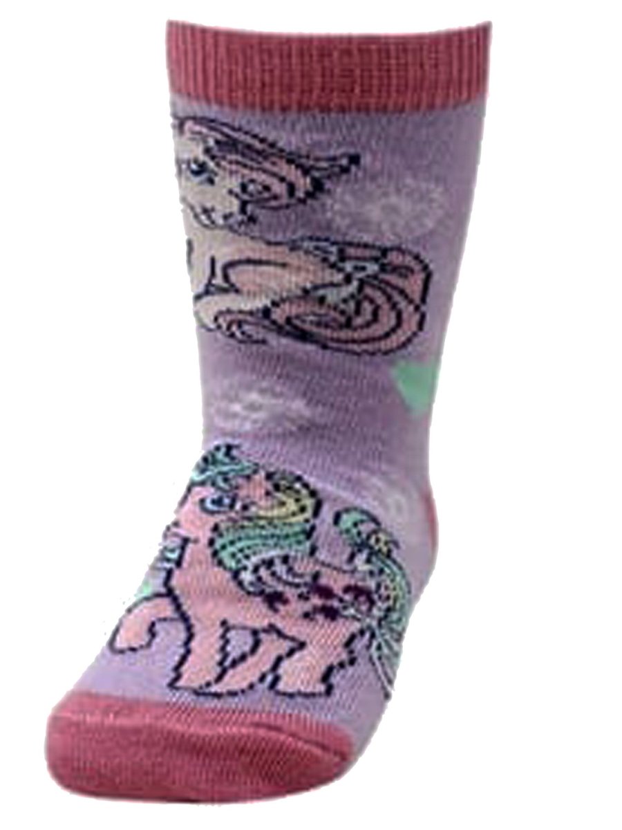 Combo Of 2 Kids Ankle Length Socks:Little Pony-Yellow, Lavender - SOC2-AF-LPYL-6-12