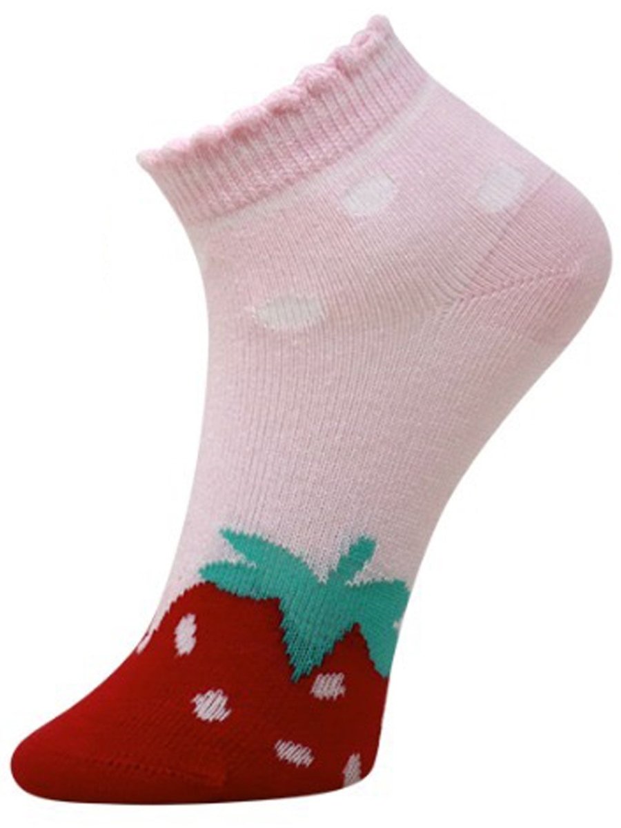 Combo Of 2 Kids Ankle Length Socks:Sweet Berry:Lemon,Pink - SOC2-AF-SLP-6-12