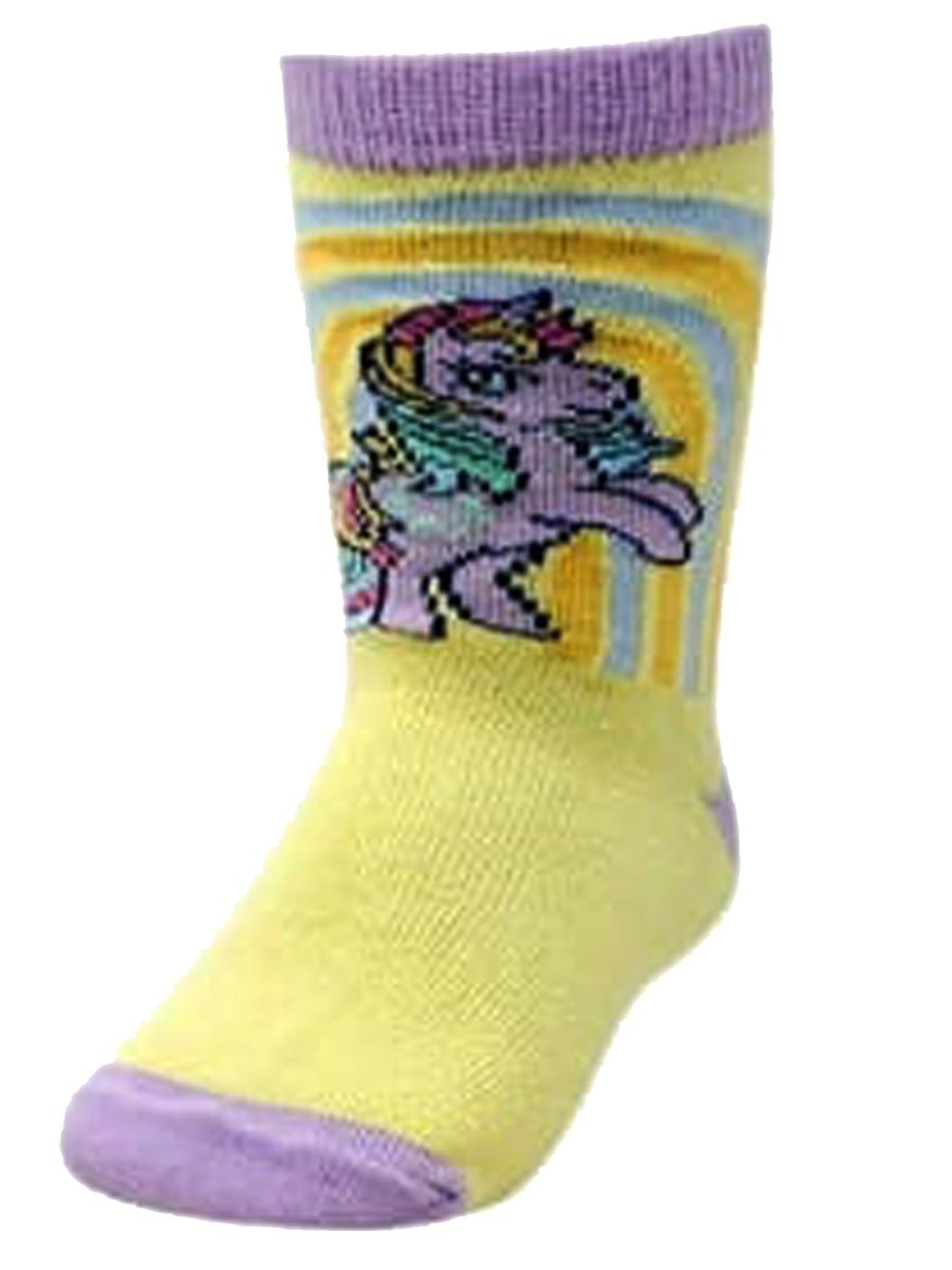 Combo Of 3 Kids Ankle Length Socks:Little Pony-Lemon,Yellow,Lavender - SOC3-AF-LYLV-6-12
