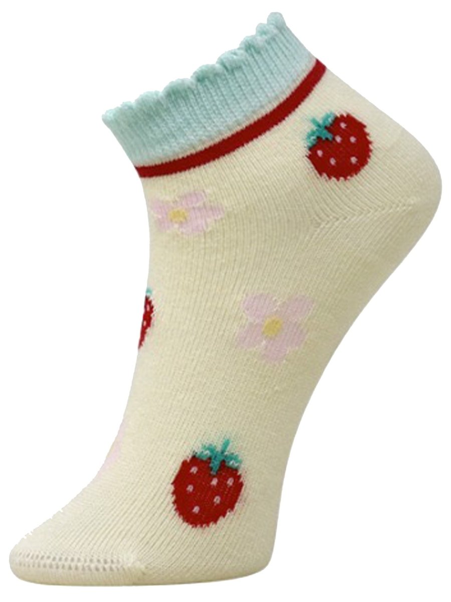 Combo Of 3 Kids Ankle Length Socks:Sweet Berry: Mint, Peach, Lemon - SOC3-AF-MPL-6-12