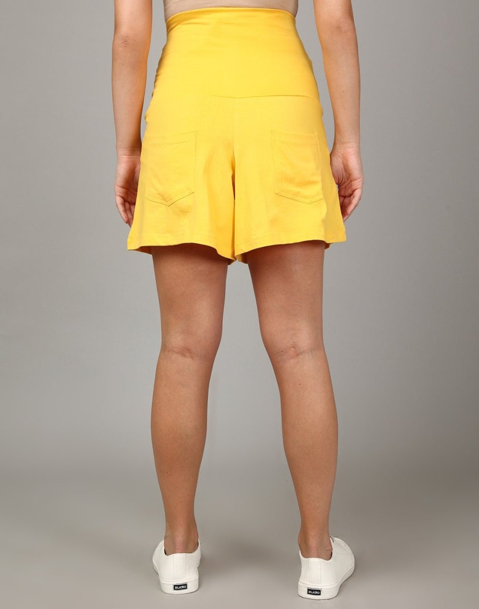 Comfy Maternity Shorts- Yellow - MBS-AN-YLSH-S