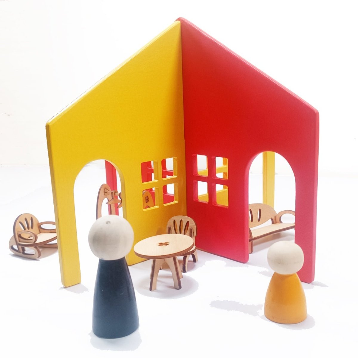 CuddlyCoo Modular Wooden Doll House Full Set - CCMODULARFULL