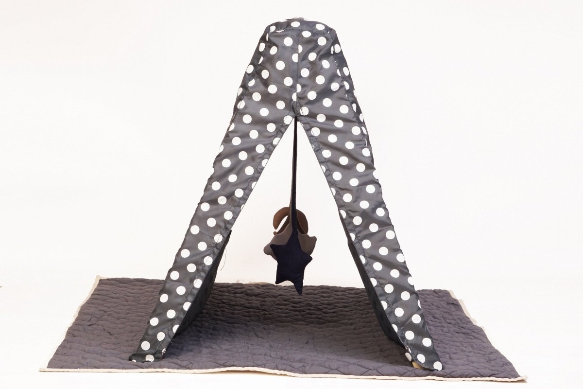Cuddlycoo Wooden PlayGym with Mini Tent - Grey Polka - CCPGGP