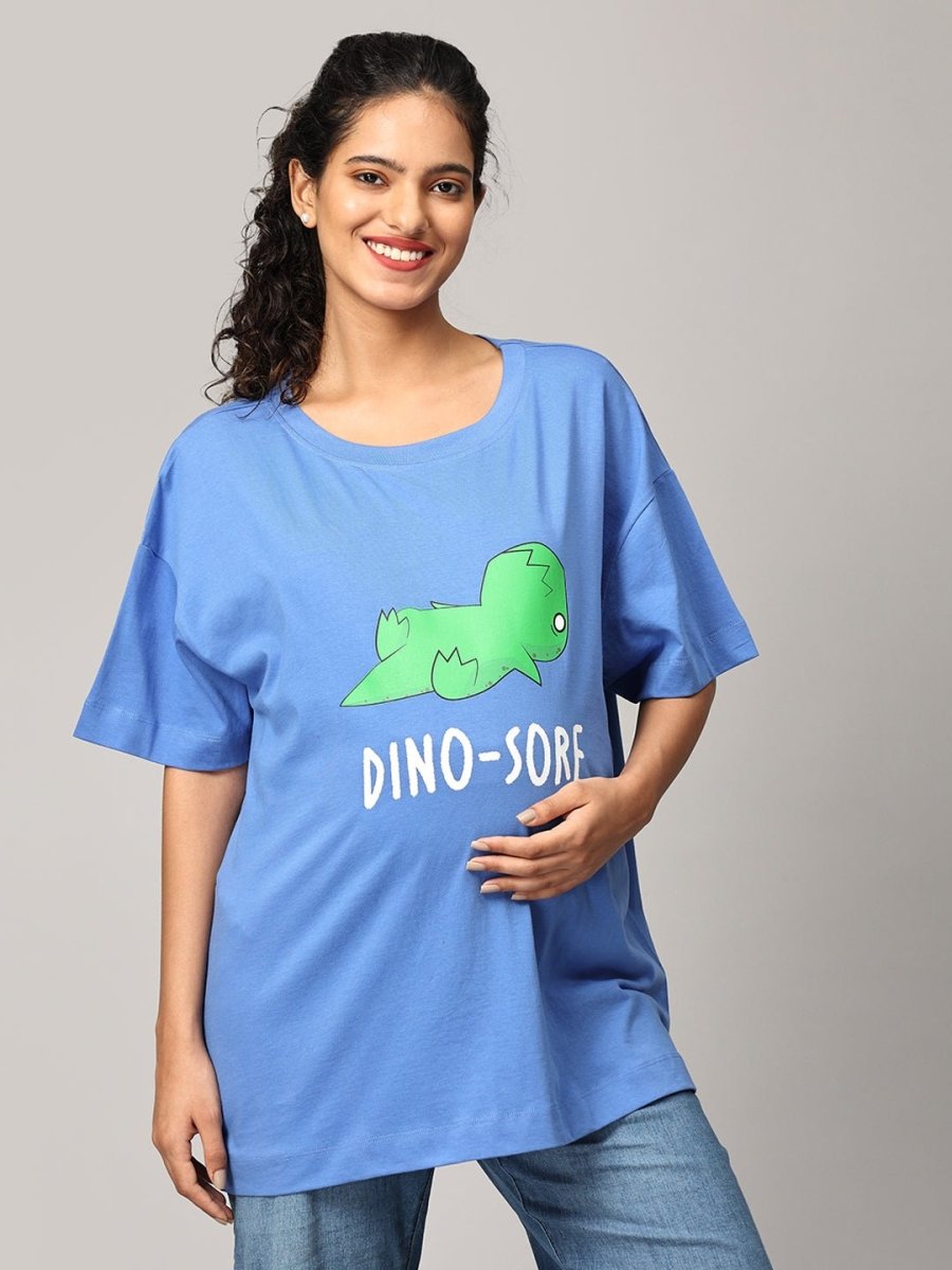 Dino Sore Oversized Mumma T shirt - MAT-SC-DNSRO-S