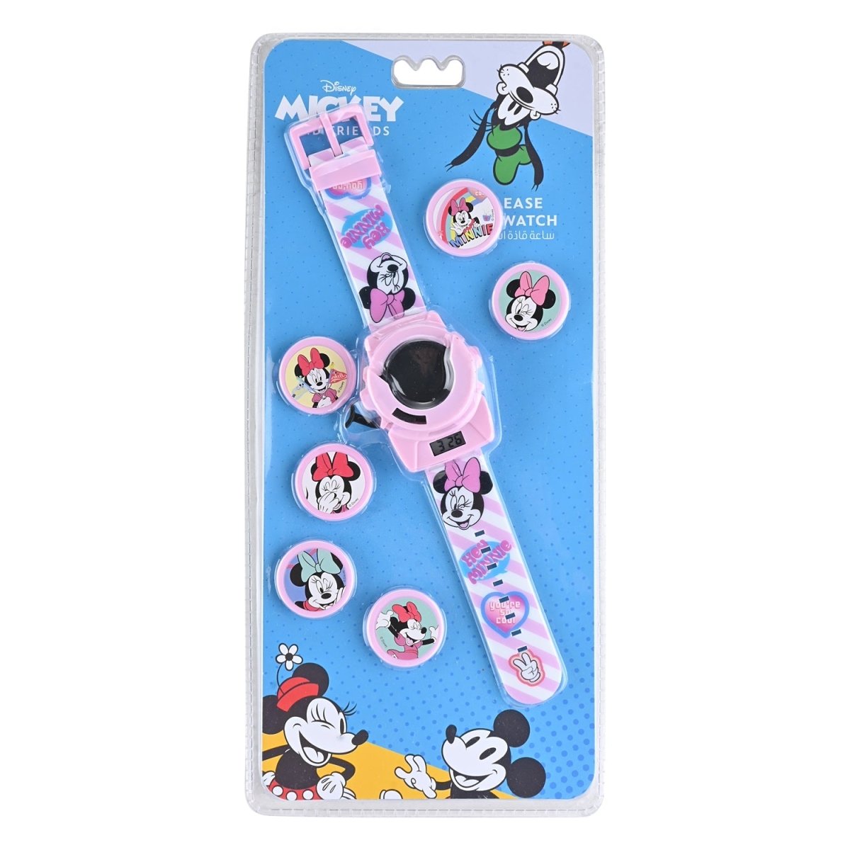 Disney Minnie Disc Shooter Digital Watch- Pink - TRHA22125