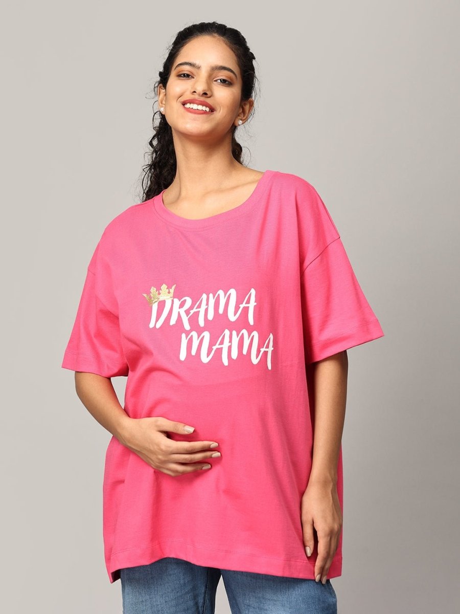 Drama Mama Oversized Mumma T shirt - MAT-SC-DRMAO-S