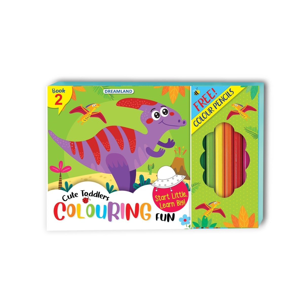 Dreamland Publications Cute Toddlers Fun Colouring Book With 6 Colour Pencils- Book 2 - 9789395406734
