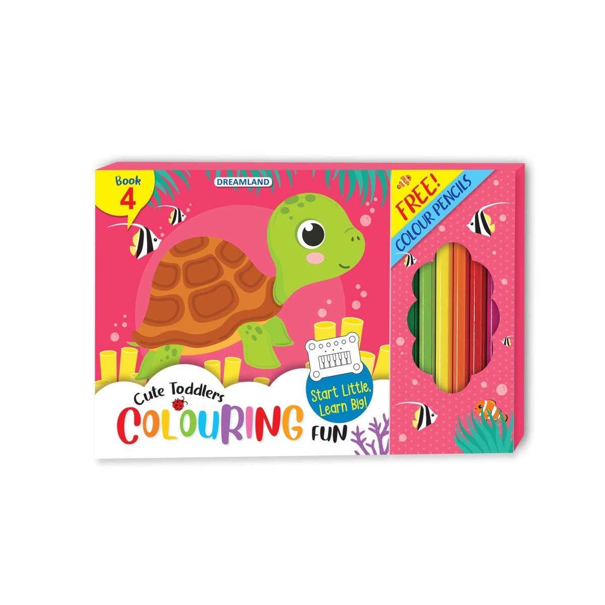 Dreamland Publications Cute Toddlers Fun Colouring Book With 6 Colour Pencils- Book 4 - 9789395406758