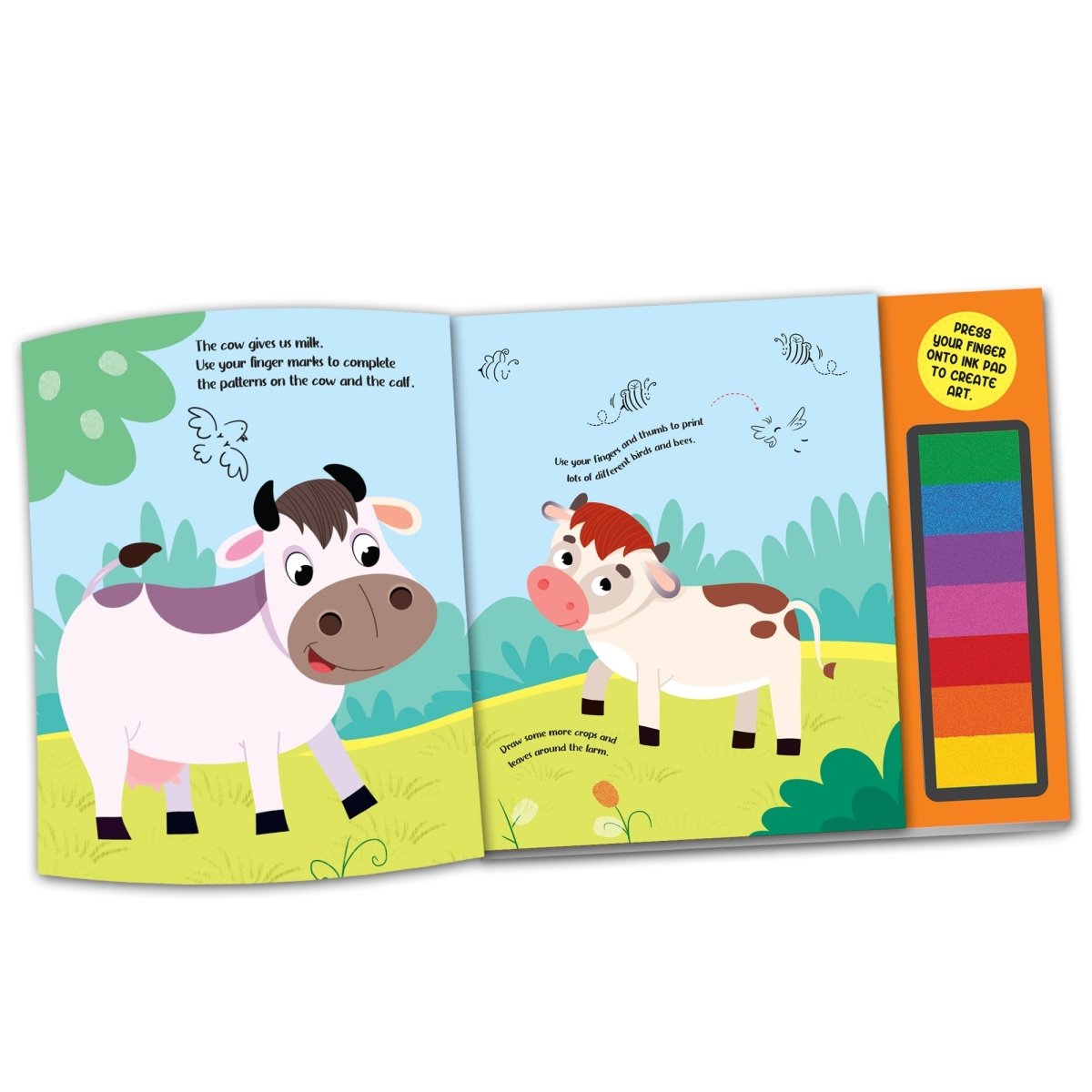 Dreamland Publications Fingerprint Art Activity Book For Children- Farm With Thumbprint Gadget - 9789395588201