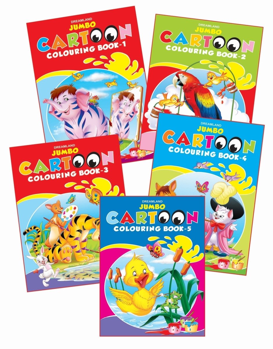Dreamland Publications Jumbo Cartoon Coloring Set (5 Titles) - 9788184515770