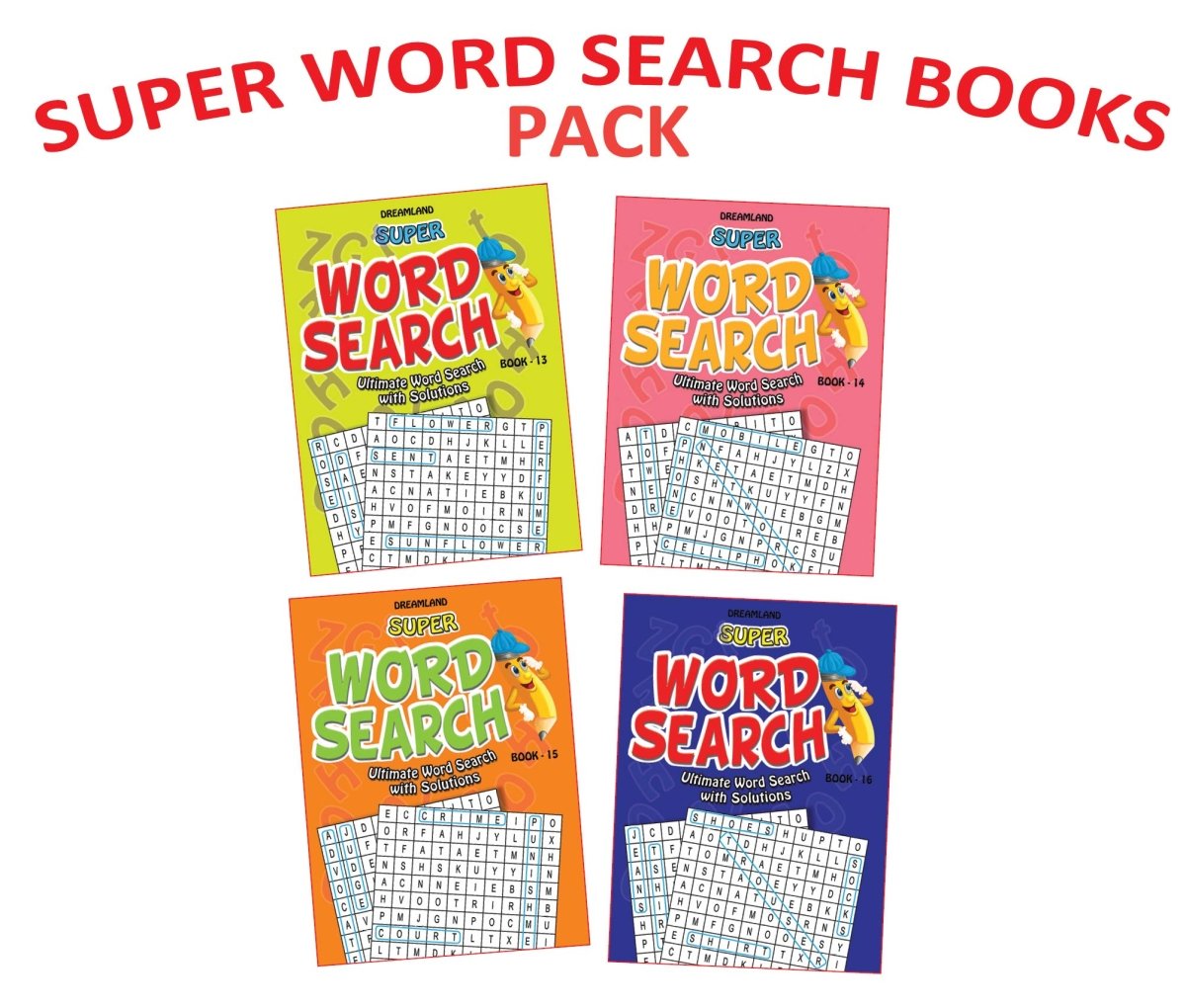 Dreamland Publications Super Word Search Pack 3- (4 titles) - 9789350894095
