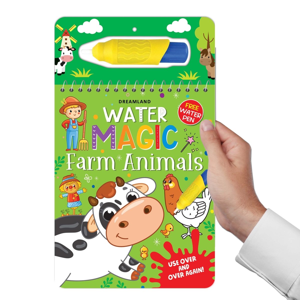 Dreamland Publications Water Magic Farm Animals- With Water Pen- Use Over And Over Again - 9789389281996