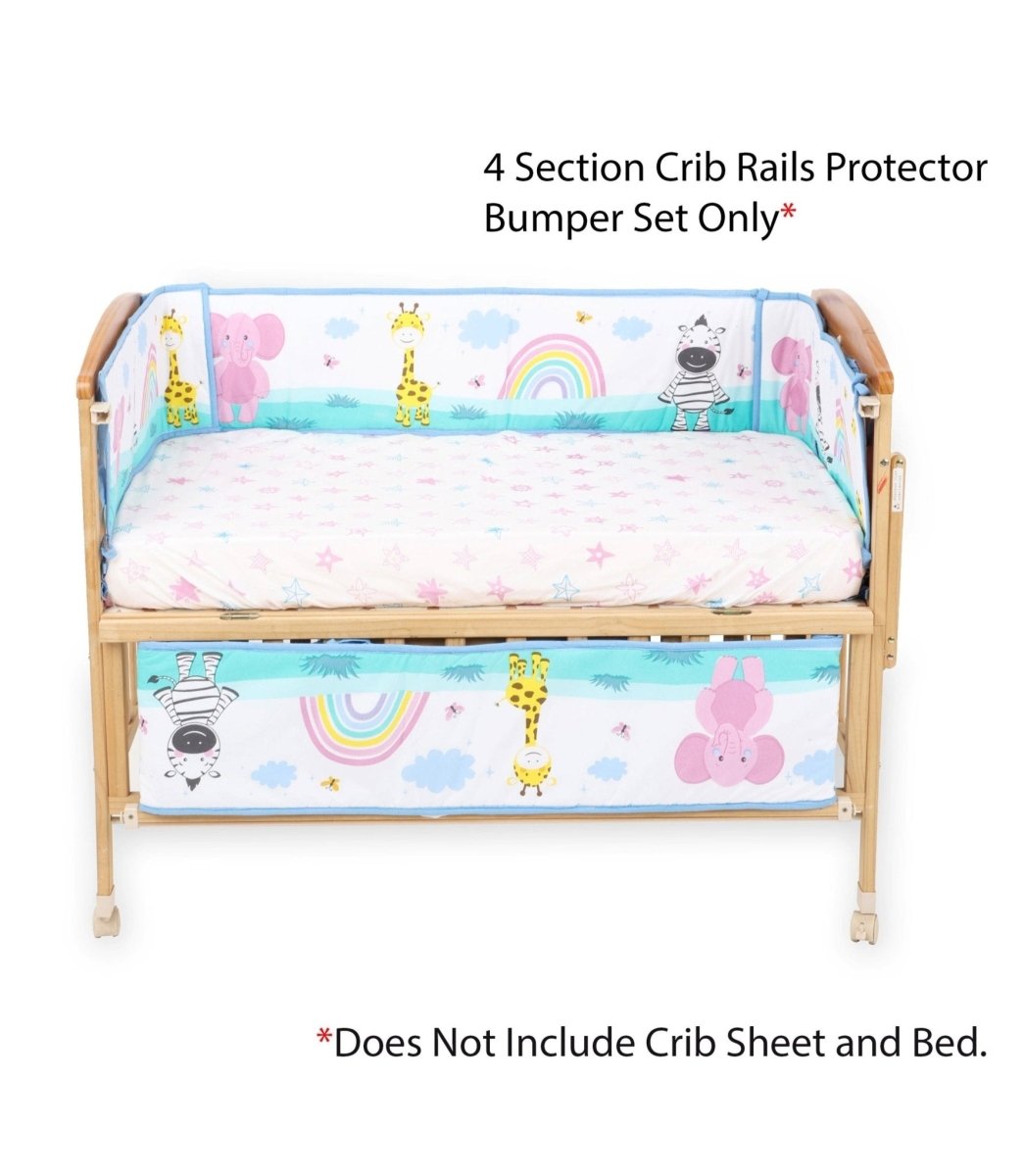 Dreamy Animals - 4 Section Crib Rails Protector Bumper Set - BPR-DRMANL