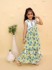 Emeraluxe Girls Anarkali Kurta Sharara Set