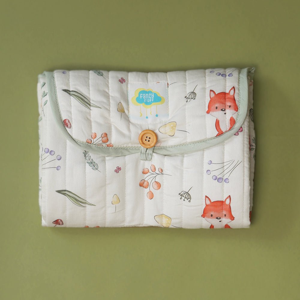 Fancy Fluff Organic Cotton On-The-Go Changing Mat- Woodland - FF-WD-QCM-01