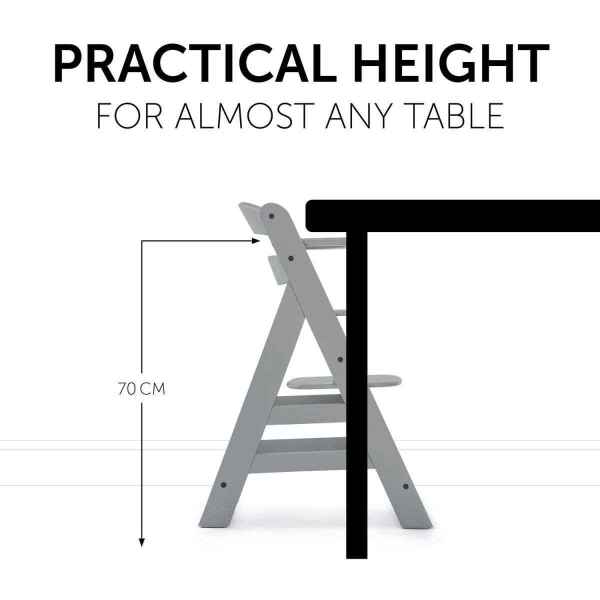 Hauck Alpha+ Wooden High Chair- Grey - 661178