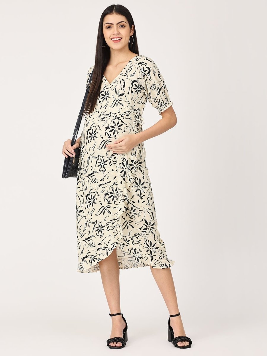 Hay Blossom Maternity and Nursing Dress - DRS-GDNGLD-S