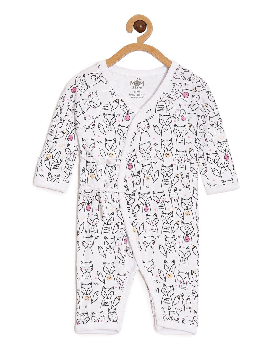 Jabla Style Infant Romper Combo Of 2 : Dinos On The Round- Foxier Than The Fox - ROM2-SS-DFXF-PM