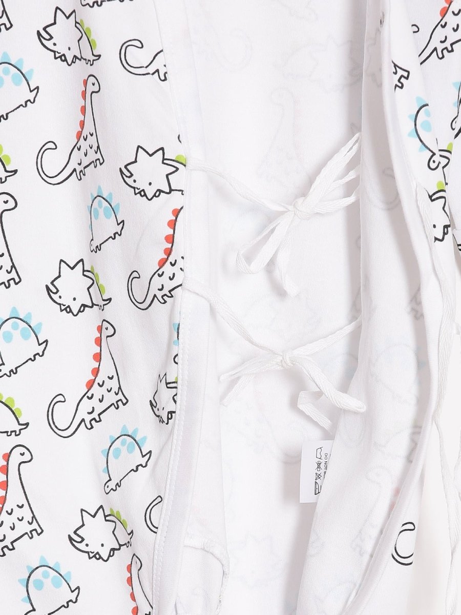 Jabla Style Infant Romper Combo Of 2 : Dinos On The Round- Foxier Than The Fox - ROM2-SS-DFXF-PM