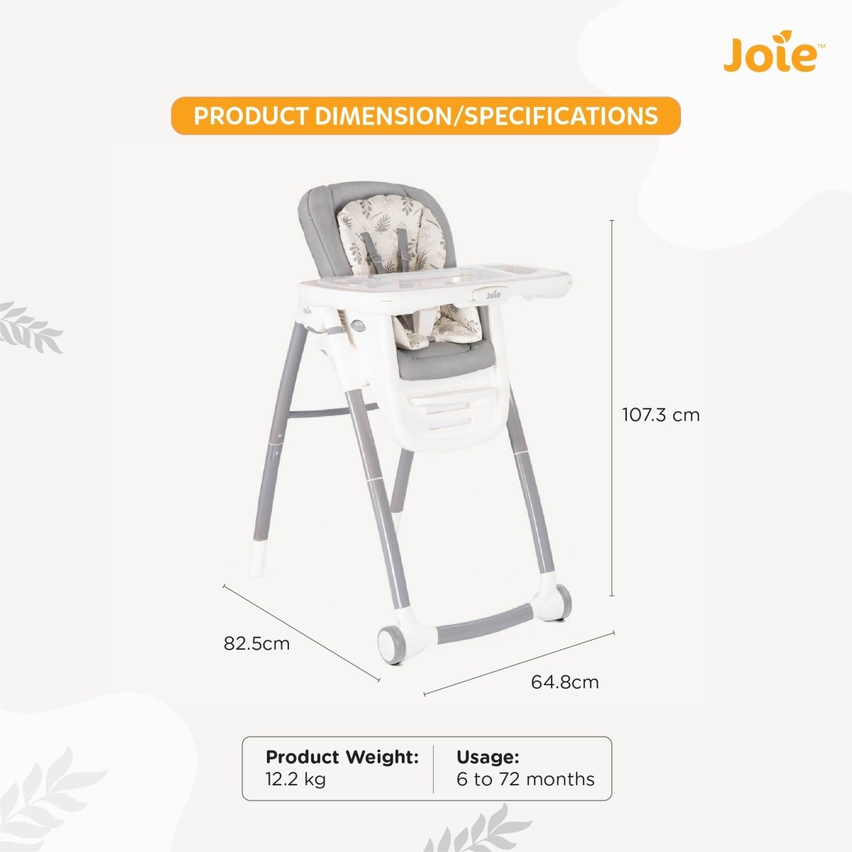 Joie Multiply 6 In 1 High Chair - Fern - H1605AAFRN000