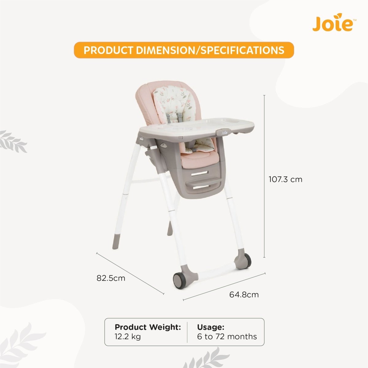 Joie Multiply 6 In 1 High Chair - Flowers Forever - H1605AAFLF000