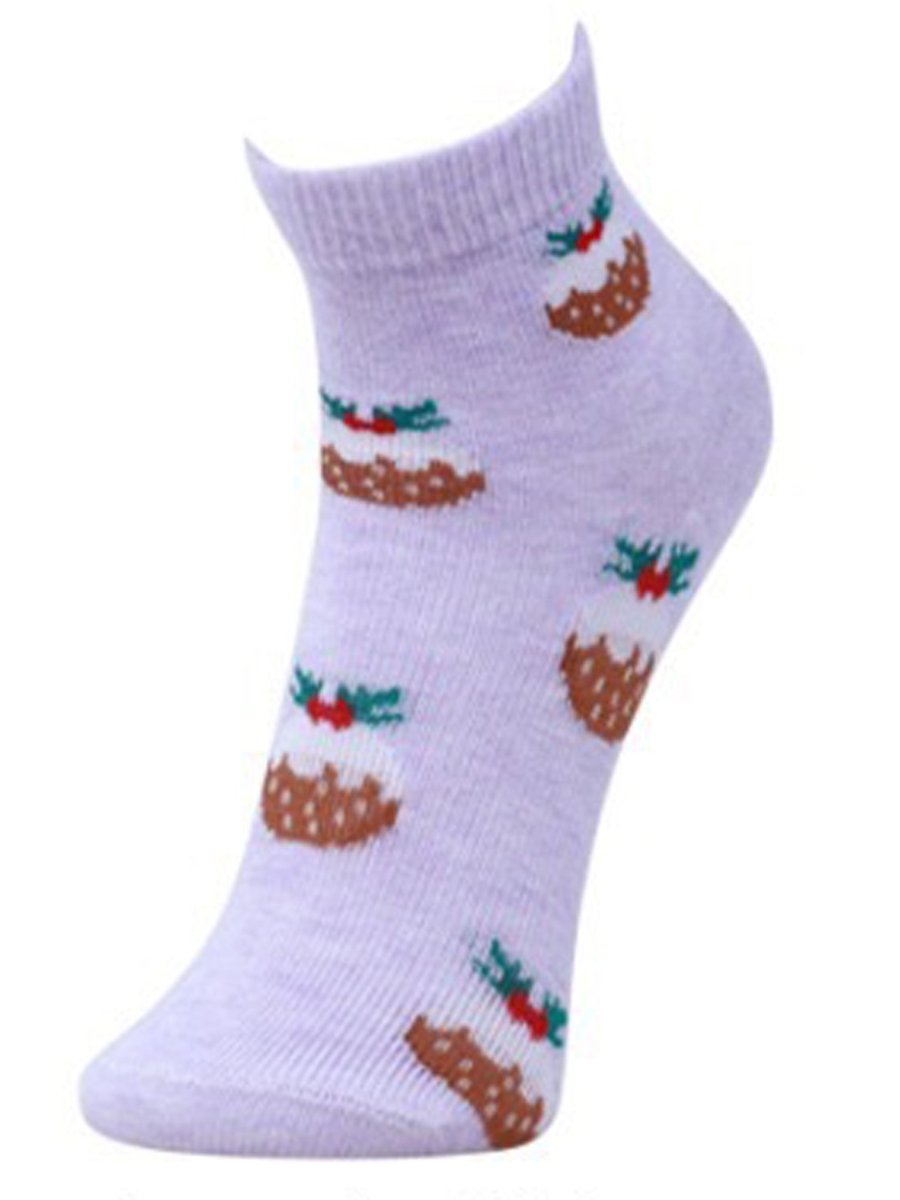 Kids Ankle Length Socks:Dear Santa:Lavender - SOC-AF-DLV-6-12