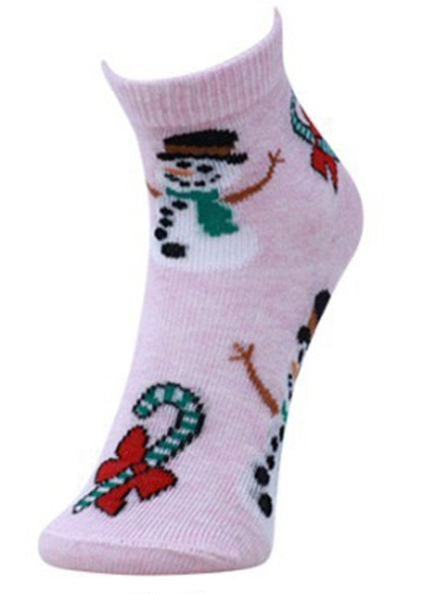 Kids Ankle Length Socks:Dear Santa:Pink - SOC-AF-DPK-6-12