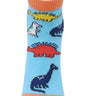 Kids Ankle Length Socks:My Dino: Aqua - SOC-AF-MDAQ-6-12
