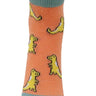 Kids Ankle Length Socks:My Dino:Orange - SOC-AF-MDOR-6-12