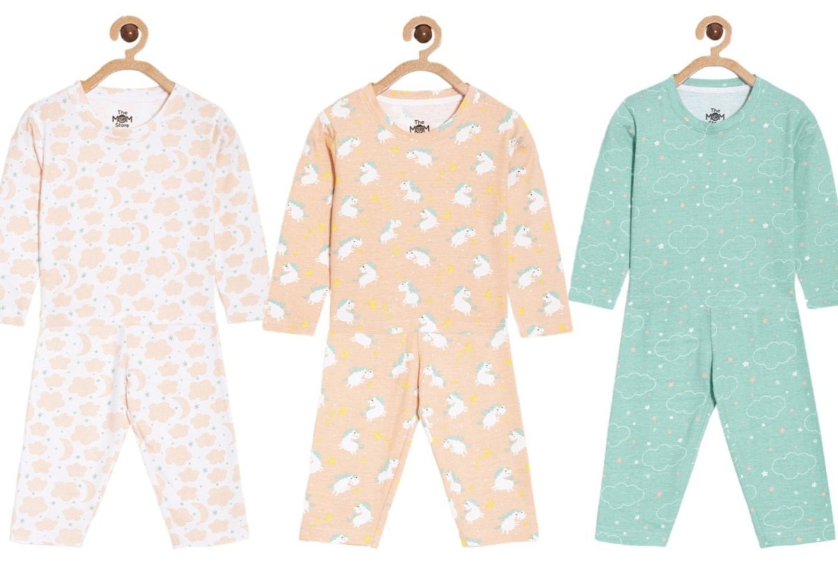 Kids Pajama Set Combo of 3-Dreamy Unicorn, Sweet Dreams & On Clound Mine - PYJ3-MP-DSOM-0-6