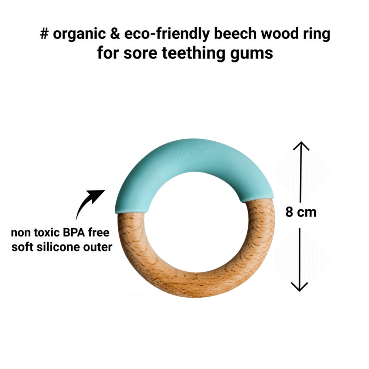 Little Rawr Wood + Silicone Simple Ring- Purple - SRLA