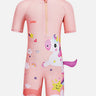 Little Surprise Box 3d Tail Peach Unicorn Swimwear for Toddlers & Kids with UPF 50+(110) - LSB-SW-KK3DUNI110
