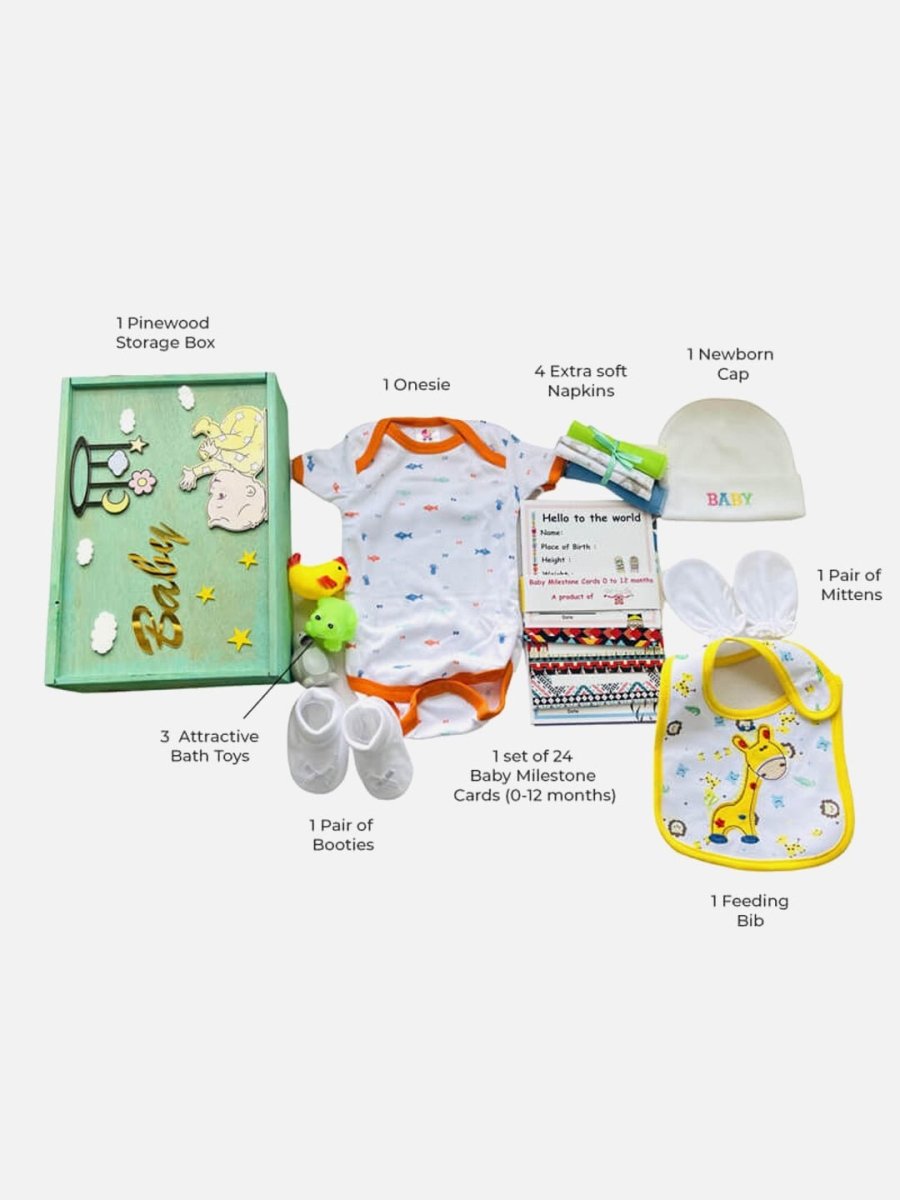 Little Surprise Box- Newborn Baby Hamper Gift Set - LSB-NBH-GREEN