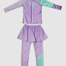 Little Surprise Box Purple & Mint Green Stripes 2pcs Full Length Swimsuit for Girls with UPF 50+ - LSB-SW-2PKKPURMINTSTRIPES130
