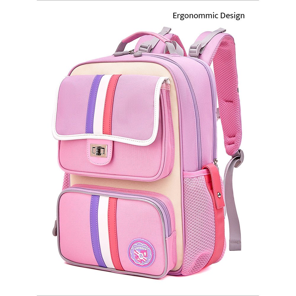 Little Surprise Box,3 stripes Ergonomic School Backpack for Kids. - LSB-BG-PNMRN3STRP