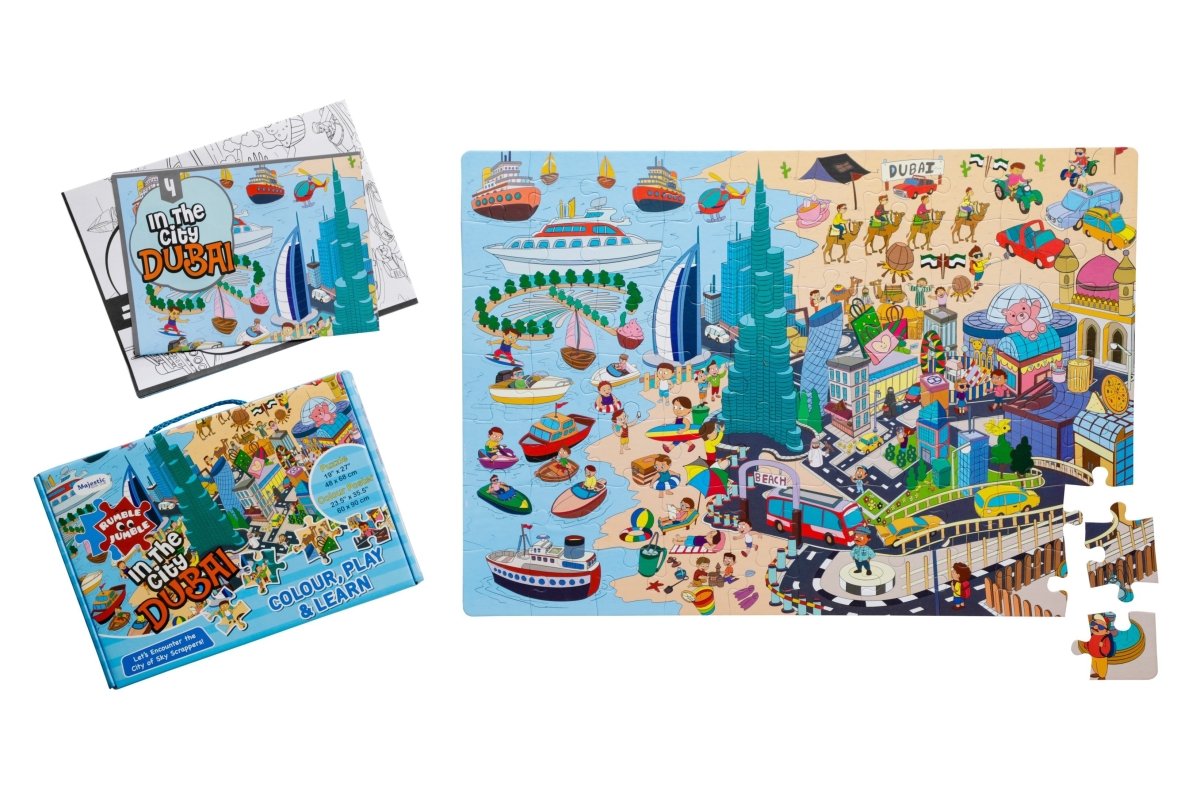 Majestic Book Club In The City Of Dubai Fun and Educational Floor Puzzle  - 3598237
