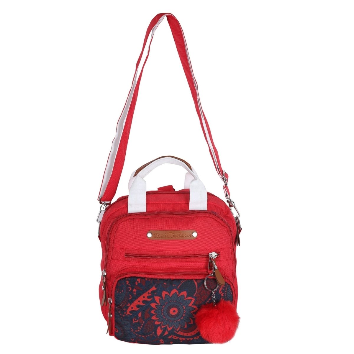 Mini Diaper Bag for Casual Outings- Red Magnolia - DBG-FLWPH