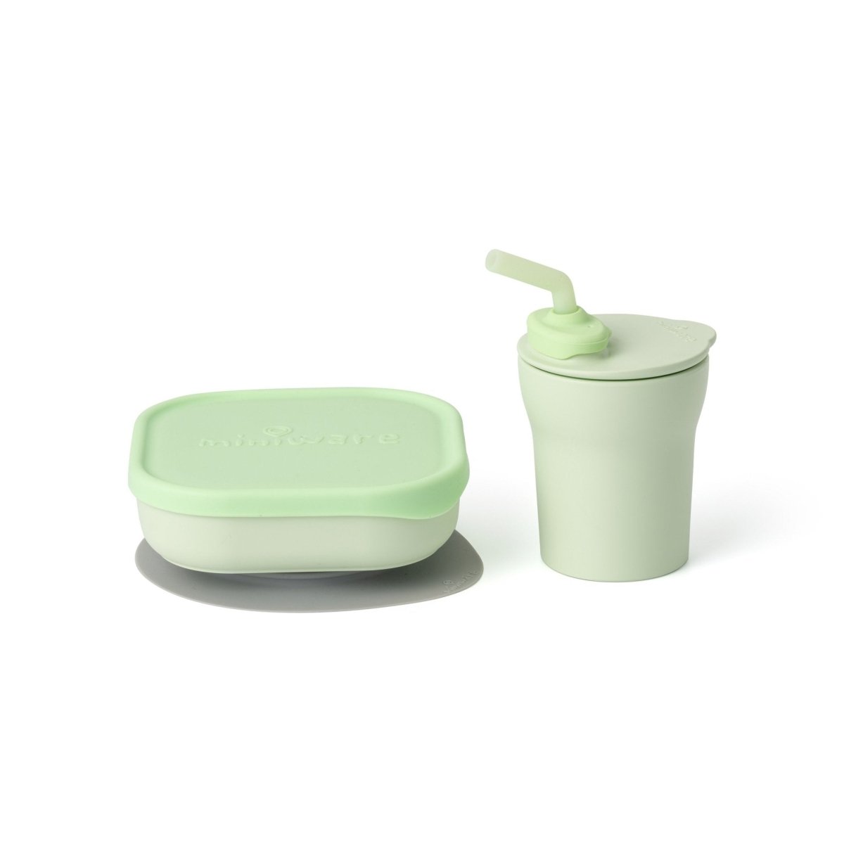 Miniware Suction Bowl with Sippy Cup - Vanilla/Lime - MWSKVK
