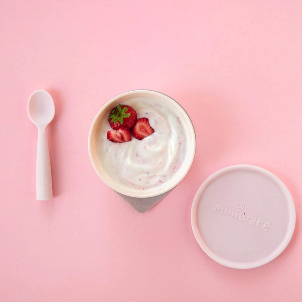 Miniware Suction Bowl With Spoon - Cotton Candy - MWFBCC