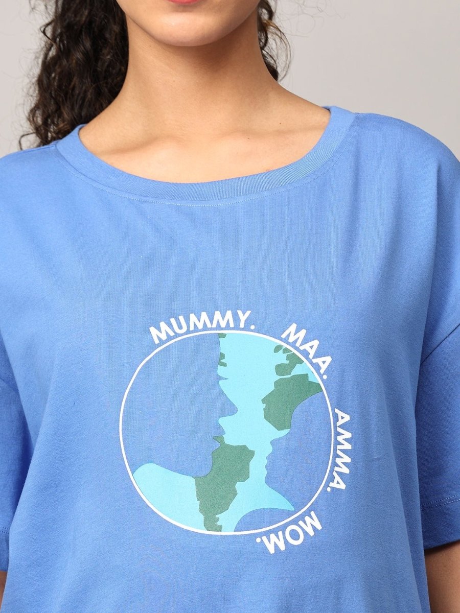 Mom My World Oversized Mumma T shirt - MAT-SC-MOMW-S