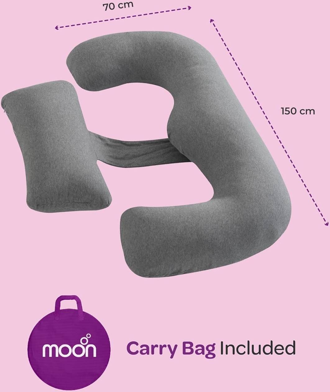Moon Organic Multi Position Maternity Pillow with Detachable back support Maternity Accessories Lite Grey Adult - MNSMPMT21