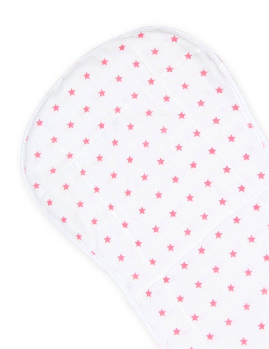 Muslin Burp Cloth Combo of 2- Option 3 : Fruity Watermelon-Pink Star - MSBC2-FWPS