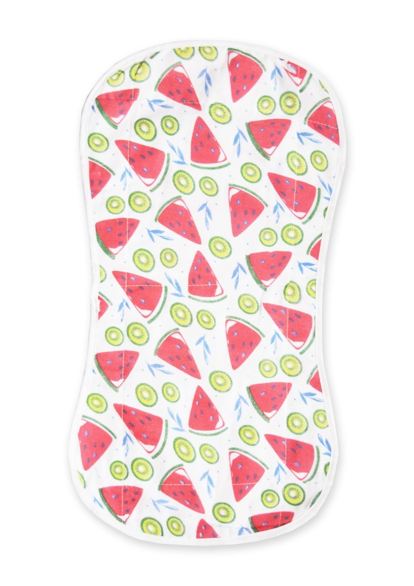 Muslin Burp Cloth Combo of 2- Option 3 : Fruity Watermelon-Pink Star - MSBC2-FWPS