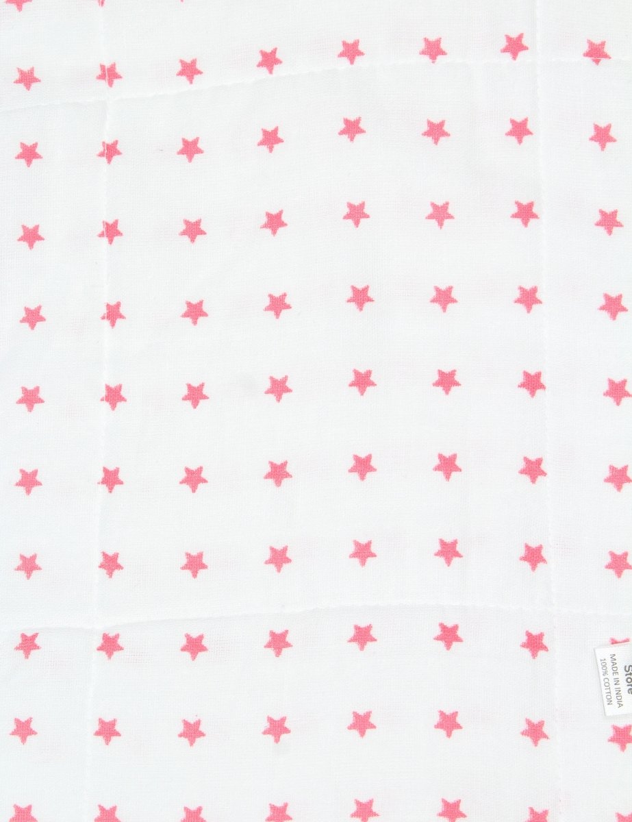 Muslin Burp Cloth Combo of 2- Option 5 : Blue Star-Pink Star - MSBC2-BSPNS