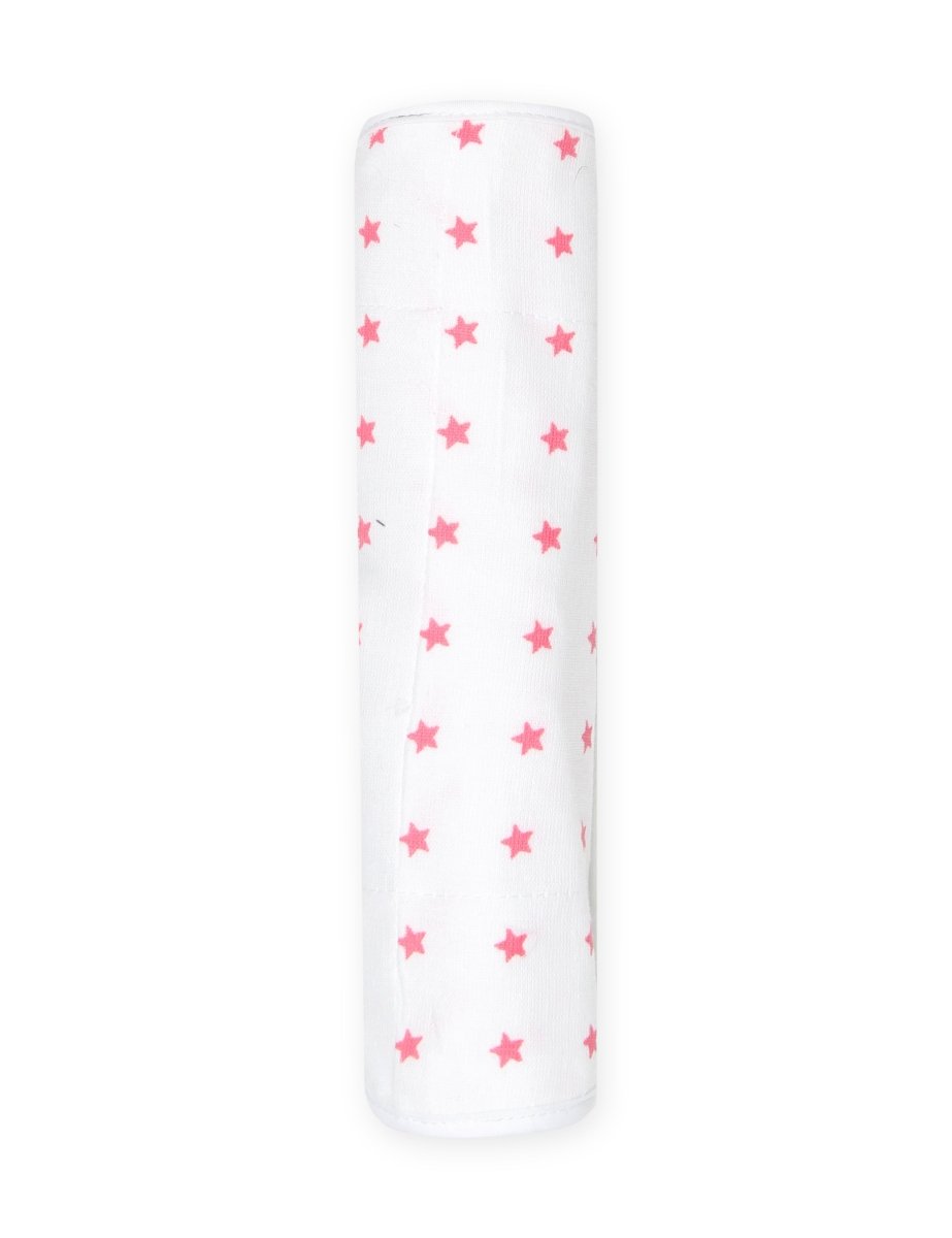 Muslin Burp Cloth Combo of 3- Option 6 : Pink Star- Fruity Watermelon-Tall as A Giraffe - MSBC3-PSFTG