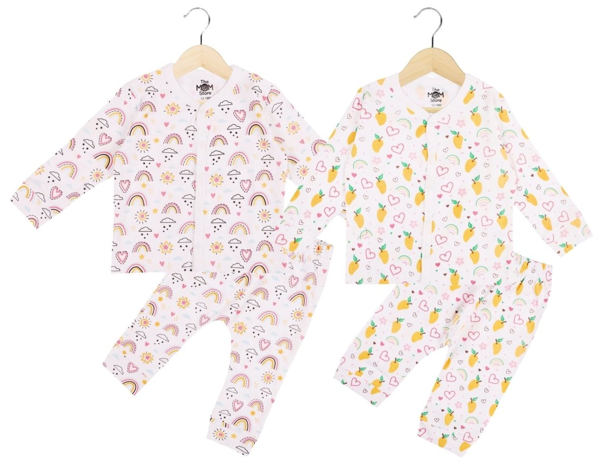 Newborn and Infant Pajama Set Combo of 2: Rainbow Land-Mango Mia - IPS-2-RLMM-0-3